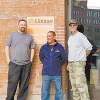 Brian Parker, Johnny Ruiz and Ken Jarocki, staff at new Gustave A. Larson Chicago branch.