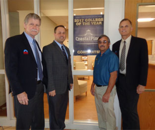 Dr. James Crisp (HVAC Excellence), Jason Strickland (Dean of Academic Affairs), John Davis (HVACR Instructor), Bruce Nelson, M.Ed., CMHE (HVAC Excellence)