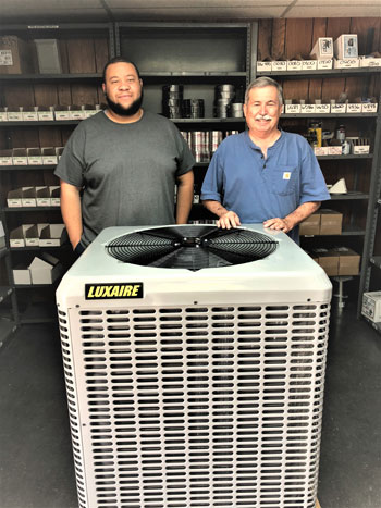 Jamal Mackey and Don Dahl at Solar Supply in Harahan, La.