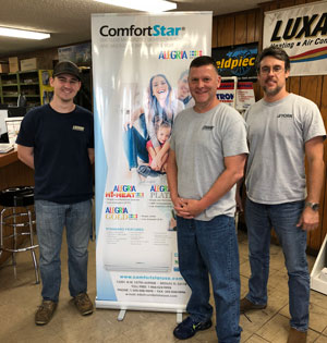 Craig Juneau, Jeff Fuentes and Trey Chatagnier at Solar Supply in Baton Rouge