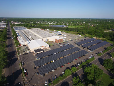 Ingersoll Rand Solar Power System at Trane New Jersey manufacturing plant now generates about 15 percent of its power through 5,500 photovoltaic panels. The solar array will provide 49M kilowatt-hours (kWh) of power, and over the 20-year lifespan of the system is equivalent to taking 7,600 vehicles off the road for a year.