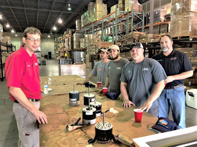Mike Hill with Mike Bergeron,Austin Comeaux Scott Bennett and CJ Booker at the Jackson Supply Counter Day