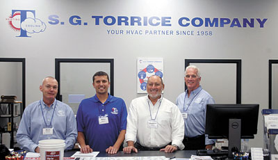(L-R) S. G. Torrice CEO Matt Bedard, Mansfield Branch Manager Mike Mihalio, S. G. Torrice President Stephen Torrice, S. G. Torrice EVP of New Business Michael Donaghey.