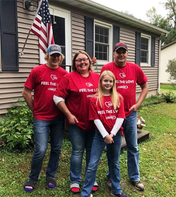 Jennifer Johnson Dailey and her family, Madison, Wisconsin, received a new furnace donated by Lennox and installed by All Comfort Services through the Lennox Feel The Love program.