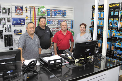 Rick Cornwell, Dennis Marczak, Bob Diselrod and Jamie Springer at the new Orlando Baker Distributing/Florida Cooling Supply Branch.
