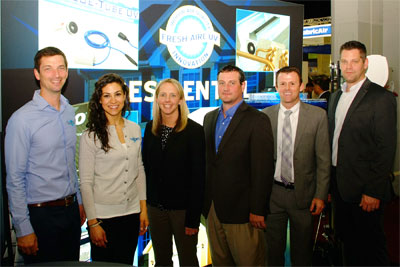 Left to right: Fresh-Aire UV’s Sean Moseley, sales manager; and Marissa Granados, sales and training manager; Kivlan Group’s Jodi Rorke, CPMR, president; Cory Hooks, northern territory vice president-sales; Danny Hilliard, southern territory vice president-sales; and Bryan Vaughan, sales. The Kivlan Group received Fresh-Aire UV’s “2018 Rep of the Year” award at the International Air-Conditioning, Heating and Refrigerating Exposition (AHR Expo 2019) Jan. 14 in Atlanta.