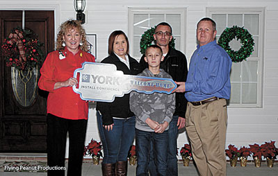 The Jones family closed on their new home, featuring a YORK® heating and cooling system with a Wi-Fi® capable YORK® touch-screen thermostat, just in time for the holidays.