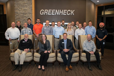 ASHRAE President Sheila Hayter, front row second from left, with Greenheck ASHRAE members.