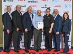 Left to right: Mike Hart, Lennox VP of Sales; Paul Boartz, Lennox District Manager; Alan O’Neill, Abacus CEO; Lance Ellison, Abacus HVAC Operations; Mike Myers, Abacus Director of Marketing; Scott Lindsey, Lennox Sales Director, West; Kim McGill, Lennox VP of Marketing.