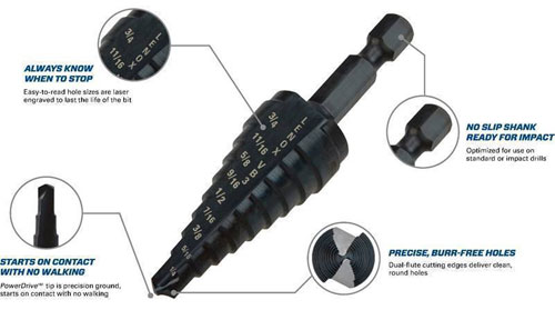 Bosch IMSDC6 3/16 In. To 1/2 In. High-Speed Steel Turbo Impact Step