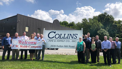 The Collins Pipe & Supply staff in Aston, Pa. welcomes the acquisition by F.W. Webb Company.