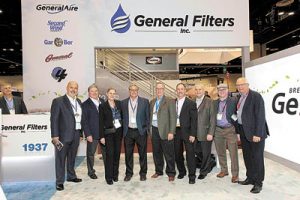 John Redner, Allan Feys, Paige Freeland, John Galloway, Larry Clark, Gil Ledoux, Bob Abraham, Tom Wilson and Allen Haybarger of General Filters.