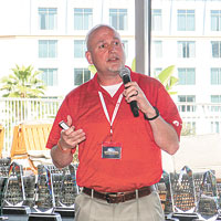 Trane Florida Regional General Manager Lyndon Cook greets the contractors.