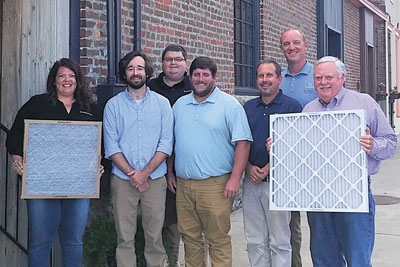 Pamlico Air’s leadership team: Melissa Davidson, Director of Sales; Avery Woolard, Director of R&D; Shawn Windley, Chief Operations Officer - High Purity Division; Brandon Houghton, Regional Sales Manager; Larry Bland, Director of Engineering; Travis Stephenson, Chief Executive Officer and Charlie Kwiatkowski, President
