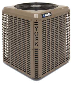 The YORK YEE heat pump offers 14 SEER cooling and 8.2 HSPF heating efficiency performance.