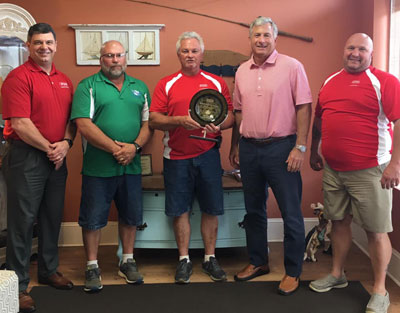 Left to right: Kelly Harvey, Mingldorff’s Bryant Salesman; Mike Weeks and Mark McCranie, M&W Heating & Air (Bryant Medal of Excellence winners); Mike Harrison and Tony Thomaston.