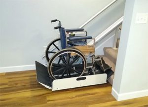 Wheelchair inclined platform stair lift