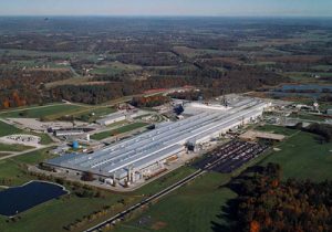 Aerial view of aluminum plant campus