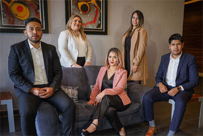 Right to left: FabricAir’s new Latin America team includes Anthony Josué Ramirez, sales manager Caribbean, Central and South America; Anaid Olivares Lira, territory sales manager–Mexico North; Adriana Lopez, territory sales manager–Mexico Central; Veronica Lozano, national sales manager, Mexico; and Gustavo Adolfo Villarreal Ramos, territory sales manager–Mexico South. (Photo Credit: FabricAir)