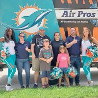 Air Pros USA Partners  with Miami Dolphins and USO Surprised Military Family with a Free A/C Unit