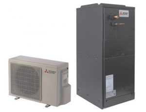 The Mitsubishi SUZ Universal Outdoor Unit and the 1:1 Ducted SVZ Air Handler 