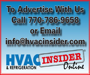Blue to White Gradient Background with HVAC Insider Logo- Message says to advertise with us Call 770-786-9658 or email info@hvacinsider.com