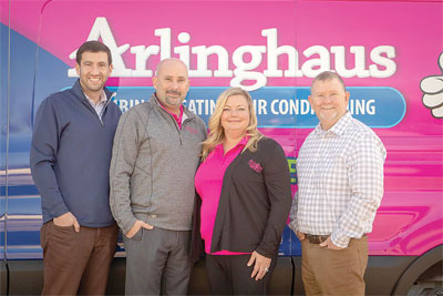 From left to right: Richard Lewis (CEO - Redwood), Brian Arlinghaus (President - Arlinghaus), Heather Arlinghaus (General Manager - Arlinghaus), John Conway (COO - Redwood)